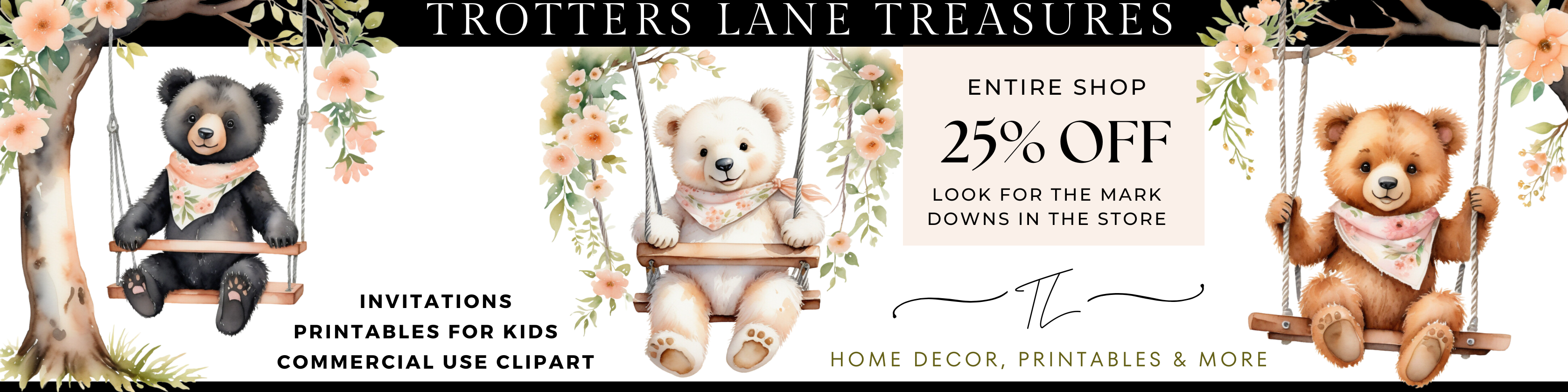 Copy of Copy of Etsy banners Trotters Lane Treasures Commercial Clip Art Store