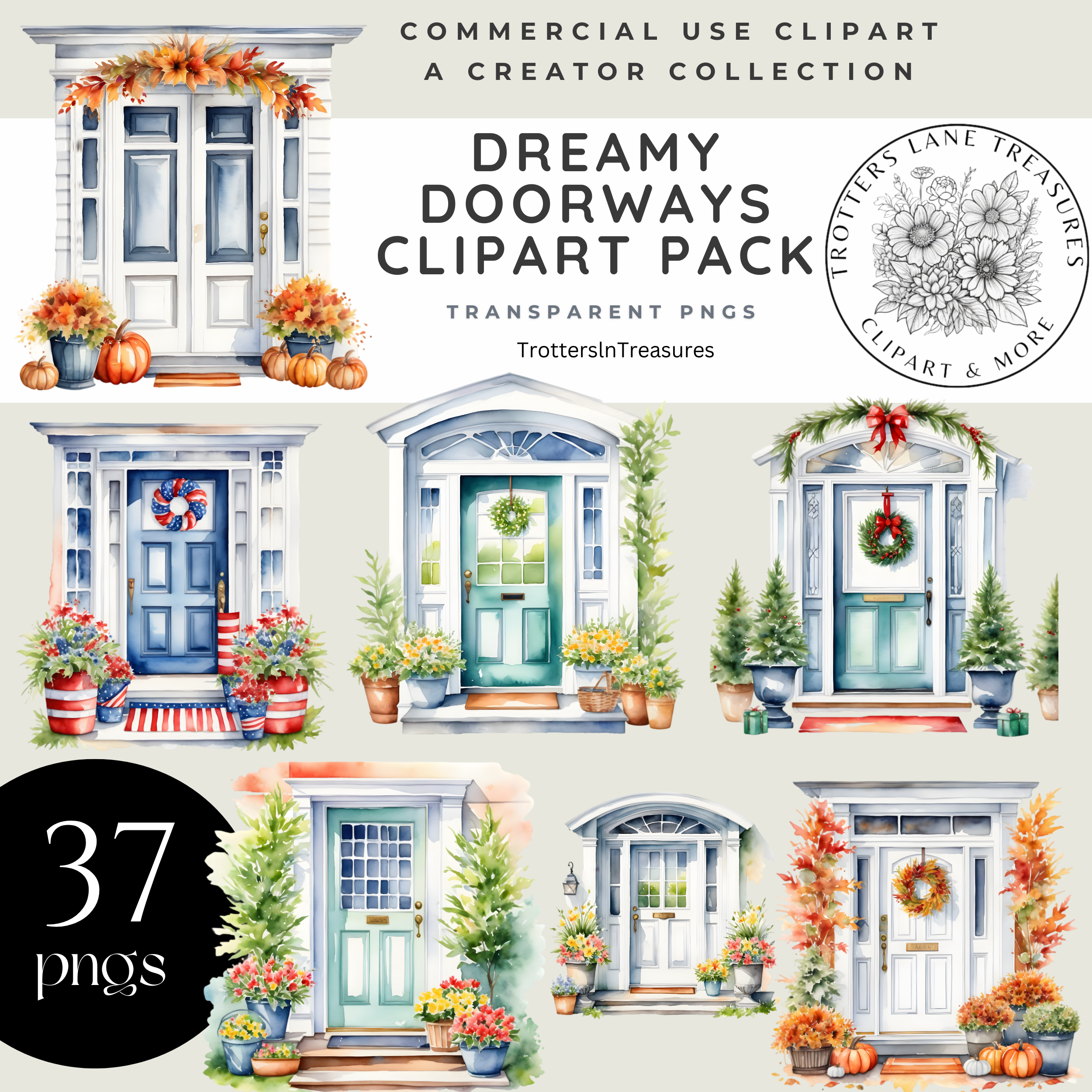 Dreamy Doorways Clipart Template (2500 x 2500 px)