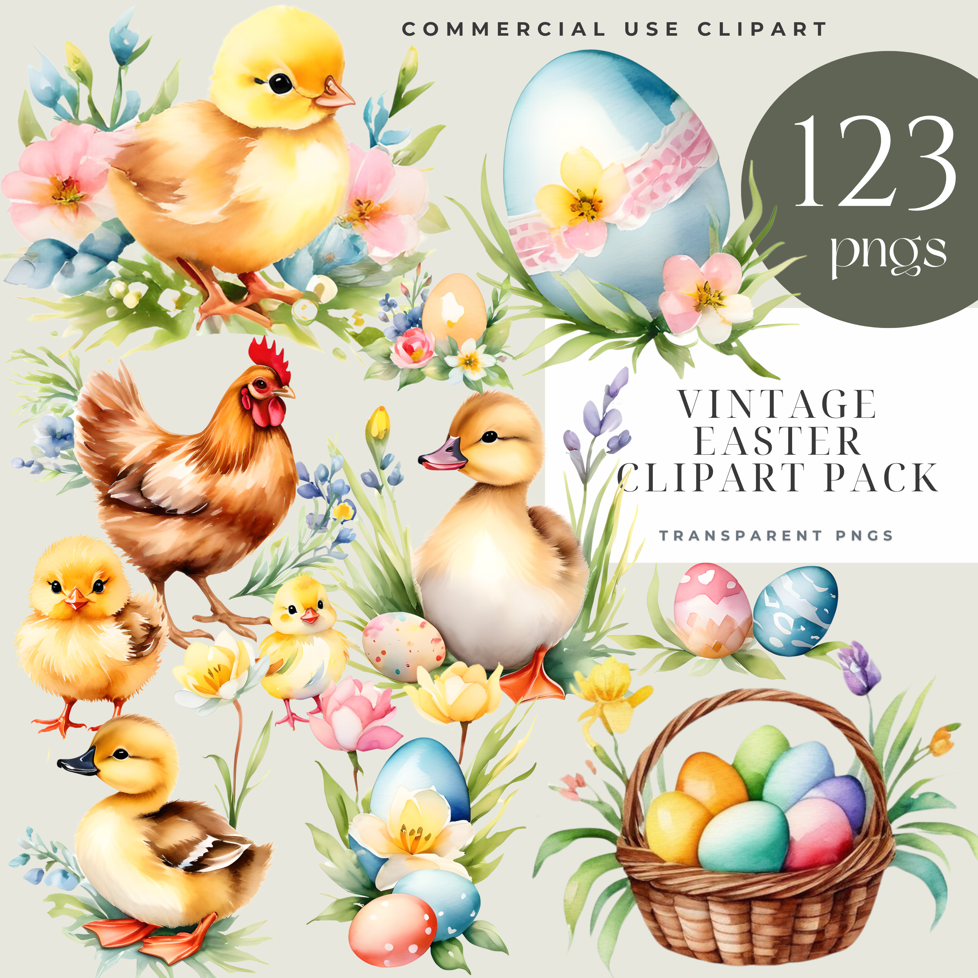 Victorian Easter Clipart Pack Template (1)